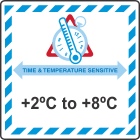 LR36 +2°C to +8°C Time and Temperature Label